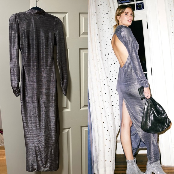 Free People Dresses & Skirts - Free People Mila Metallic Maxi Dress NWT
